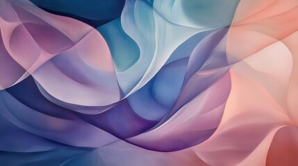Flowing lyrical abstract art with delicate curves and soft gradients