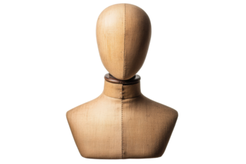 Sewing mannequin torso on black background, cut out