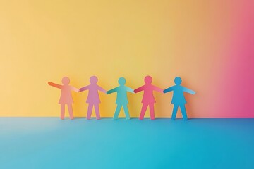 Colorful People Holding Hands Teamwork Collaboration4