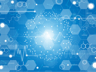 青色のサイエンステクノロジーの背景素材