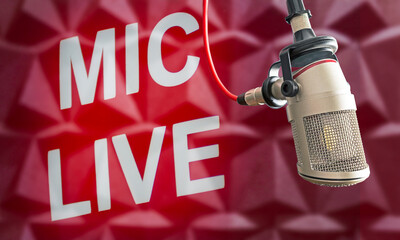 Professional microphone and on air sign