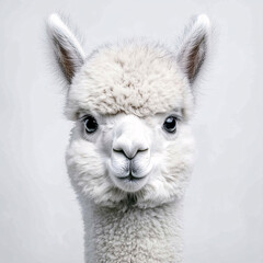 Adorable alpaca portrait in stunning detail