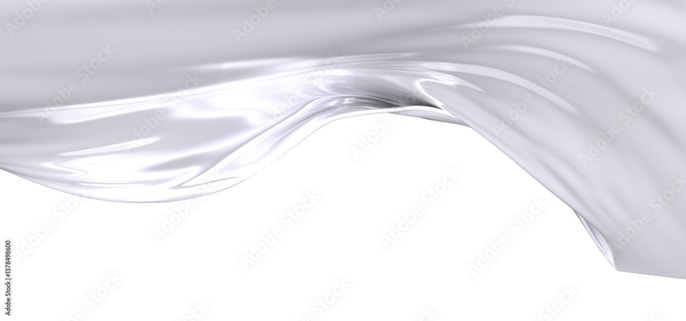 Poster A close-up shot of a white fabric with soft folds and wrinkles, creating a smooth and elegant texture