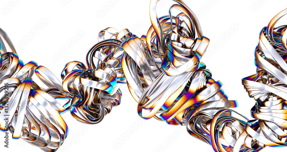 Poster a vibrant iridescent fabric flows and drapes in a graceful wave