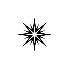 Fototapeta premium Black Starburst Icon on White Background