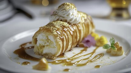 A luxurious dessert of wolf maamoul filled with sweet cream cheese