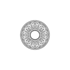 Minimalist Floral Mandala Design on White Background