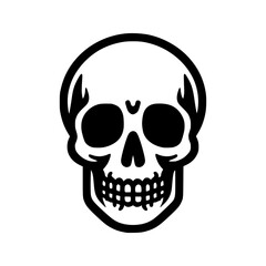 Fototapeta premium Black Silhouette of a Human Skull Representing Mortality and Anatomy