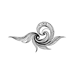 Elegant Swirl Design: Black and White Decorative Element