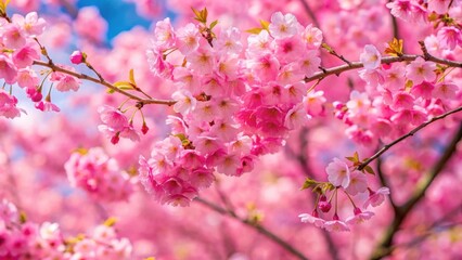 Pink Cherry Blossom Tree in Full Bloom , blooming tree
