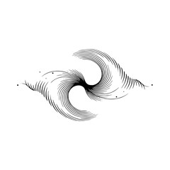 Minimalist Swirl Design - Abstract Lines and Shapes on White Background