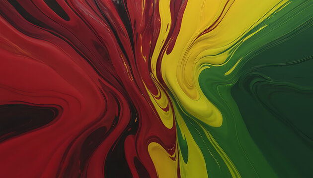 Rasta Swirl: Abstract Art with Vibrant Color Streams