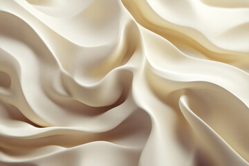 Fototapeta premium Elegant ivory fabric waves creating smooth flowing texture concept, background