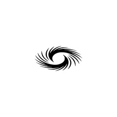 Abstract Black Swirl Logo on White Background, Minimalist Design