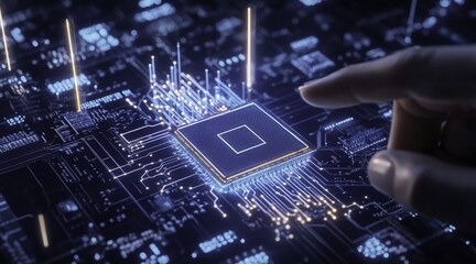 Futuristic AI chip technology 
