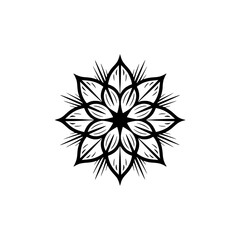 Elegant Black and White Floral Mandala Design on Cream Background