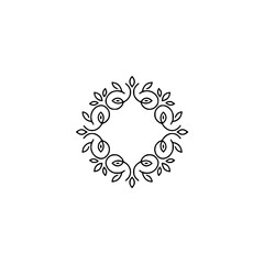 Elegant Minimalist Floral Wreath Logo Template