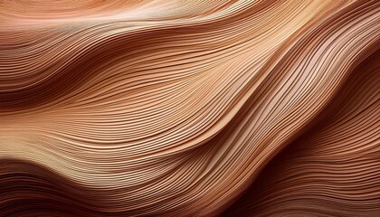 Obraz premium wooden organic natural beige brown color waving lines mushroom texture wooden background generative ai