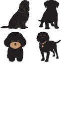 baby luna dog image silhouette vector