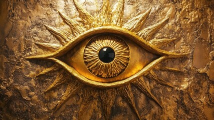 Illuminate the world with the all-seeing golden eye, a surreal depiction of wisdom and guidance