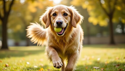 The Golden retriever's fur gleamed in the sunlight as it leaped gracefully into the air, jaws snapping shut around the tennis ball with precision and joy.