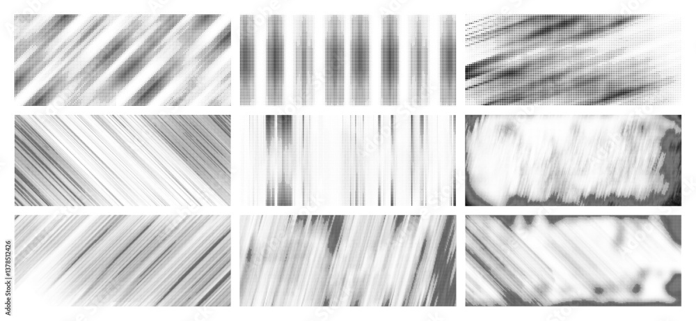 Poster halftone gradient. dotted gradient, smooth dots spraying and halftones dot background seamless horiz