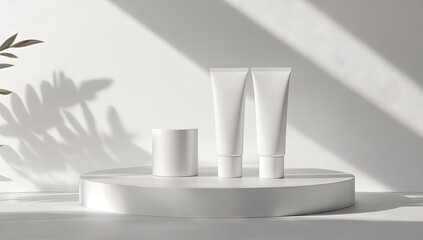 Minimalist skincare product display