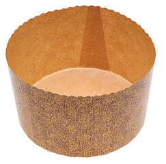 Panettone paper baking form isolated over white background
