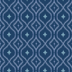 Seamless Ikat pattern, Abstract Ethnic art, blue, green, brown backgrounds, a rich texture and woven design, for fabric and textiles, carpet, cover, wallpaper, wrapping