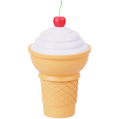 Ice Cream 3D Icon Illustration 