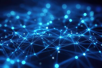 Obraz premium Blue network. AI generated illustration.