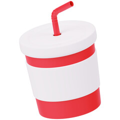 Soda Cup 3D Icon Illustration 