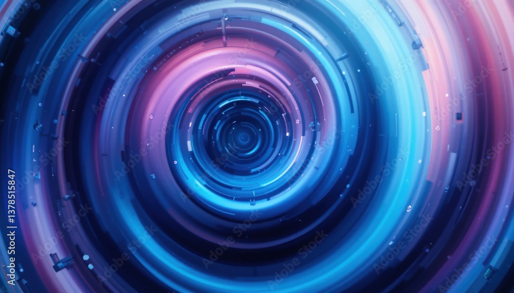 Poster dynamic abstract swirling patterns digital art creation vibrant blue and purple colors sci-fi enviro