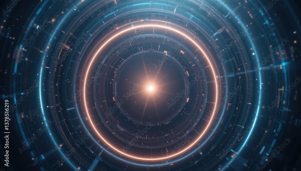 Aufkleber dynamic energy circles digital space abstract visuals futuristic environment close-up view concept o