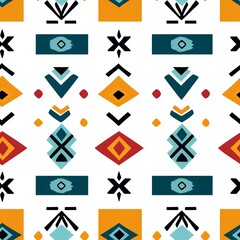 Colorful Geometric Ethnic Seamless Pattern