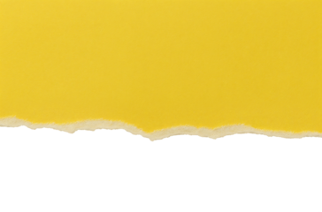 Yellow Torn Paper Edge on transparent PNG Background