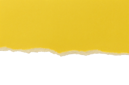 Yellow Torn Paper Edge on transparent PNG Background