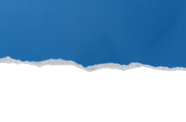 Blue Torn Paper Edge on Transparent background PNG.