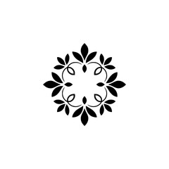Minimalist Floral Mandala Design, Black & White Symmetry, Branding