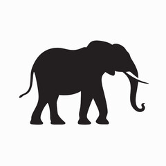 Obraz premium Elephant silhouette vector illustration walking in nature