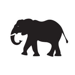 Fototapeta premium Elephant silhouette vector illustration walking in the wild