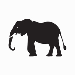 Obraz premium Elephant vector silhouette illustration walking in the wild