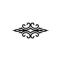 Elegant Black Ornamental Flourish on White Background