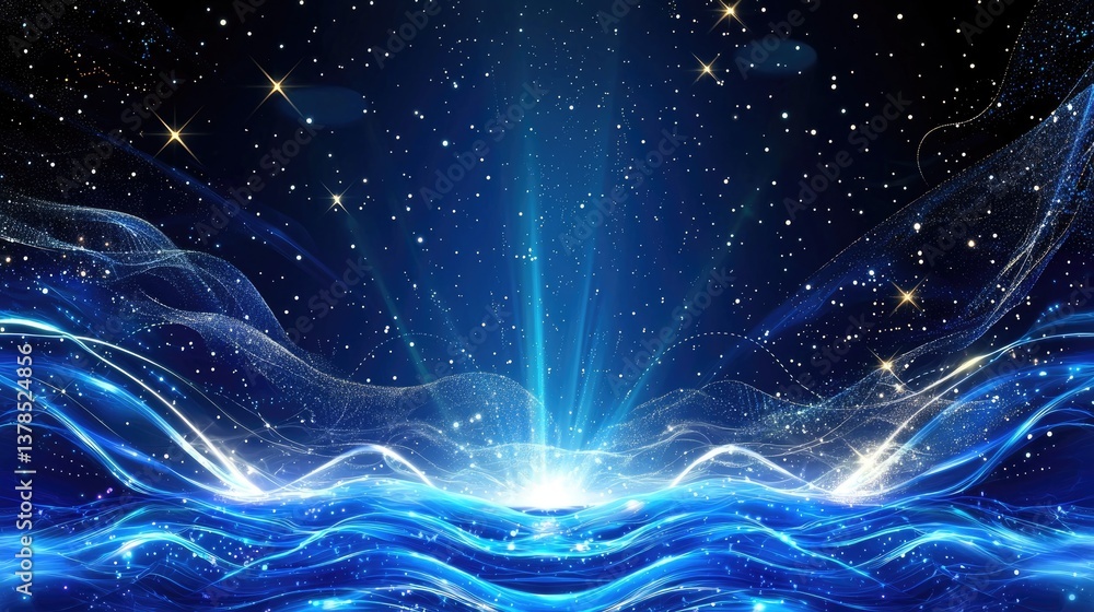 Poster futuristic technology background with ai-driven digital data flow and a global network theme