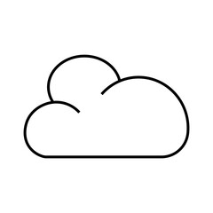 Simple cloud outline icon, representing weather, cloud computing, or nature in a minimal and modern style. Cloud icon. Vector illustration