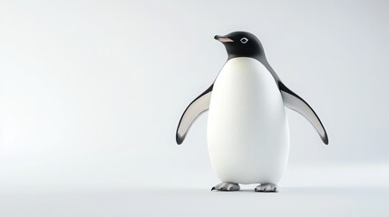 Fototapeta premium Adorable Penguin on White Background Wildlife for Children's Books and Nature Documentaries