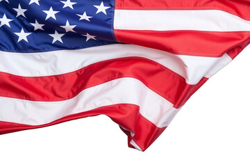Obraz premium american flag flying in the wind on a white background