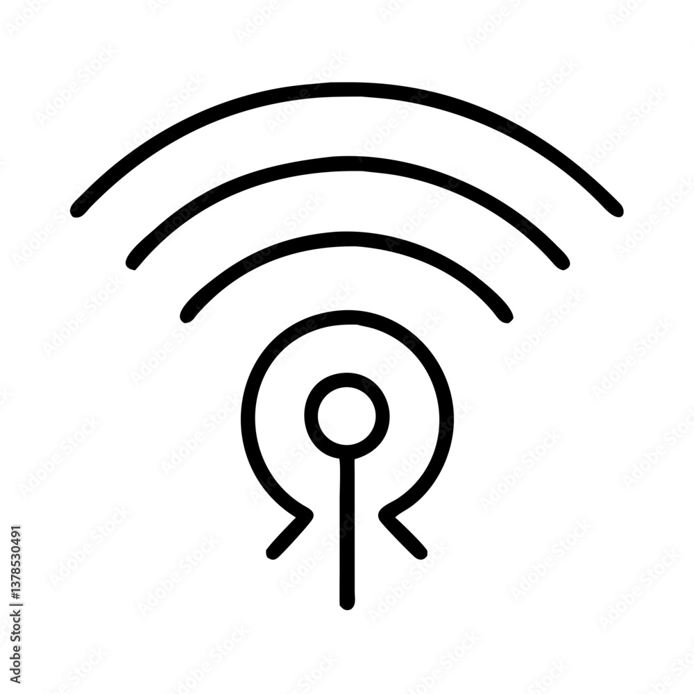Poster wifi signal icon representing wireless internet connection