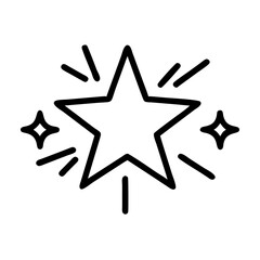 Obraz premium Star icon shining with sparkles on a clean white background 