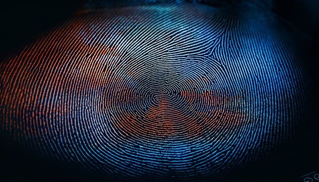 abstract fingerprint on dark background
